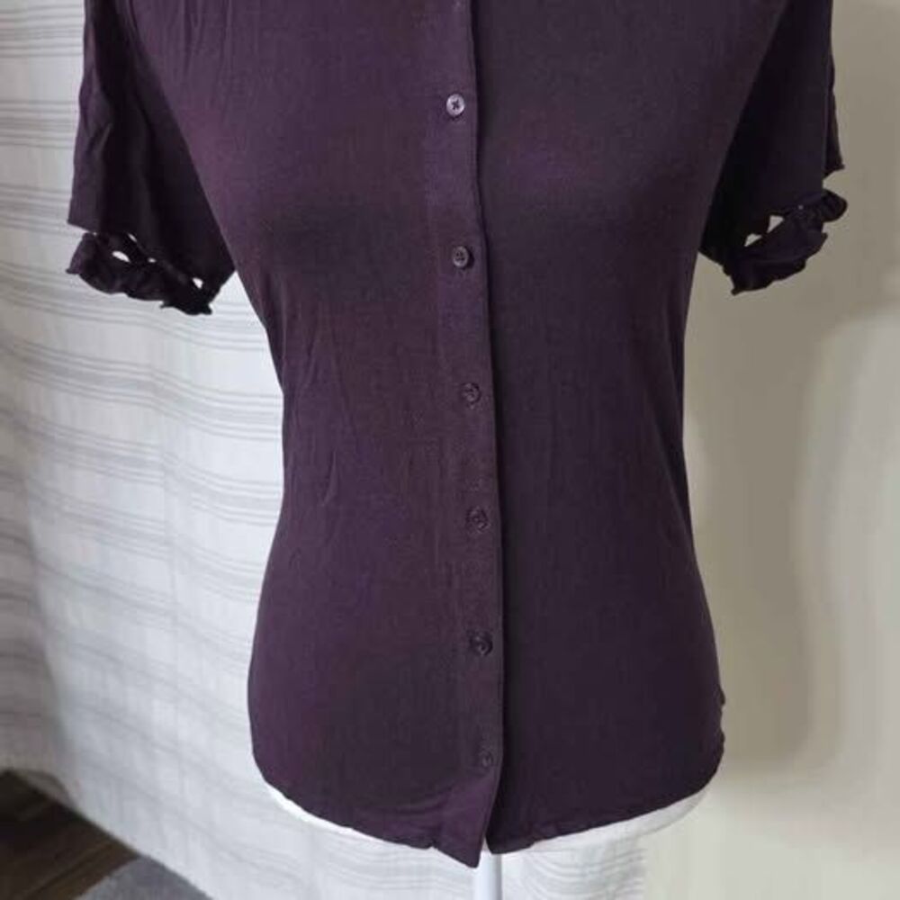 Gap Purple Short Sleeve Button Down Shirt Size Large